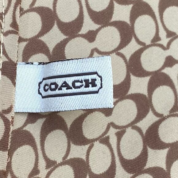Coach Signature Classic Brown Logo Retractable Umbrella. VGUC. Travel Packable - Picture 6 of 12